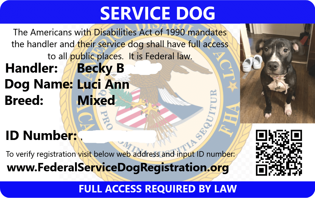 Becky B (Luci Ann) – Service Dog ID Card